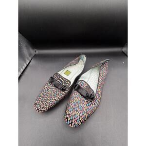 Vintage Daniel Green Multicolor Black Slippers Size B100 Theater Cost